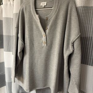 Heyson Gray Waffle Knit Sweater